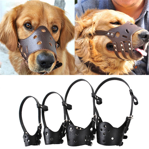 Adjustable Cowhide Dog Muzzle