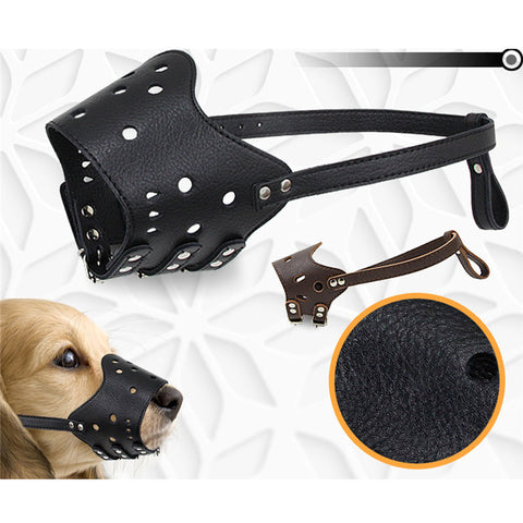 Adjustable Cowhide Dog Muzzle